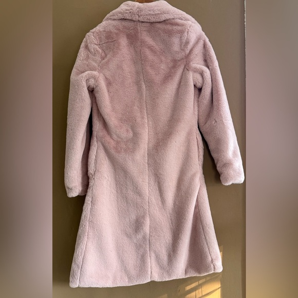 Silky Blush Pink Faux Fur Coat - Picture 4 of 12